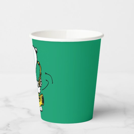 Erdnüsse | Snoopy Saxophone Player Pappbecher (Links)