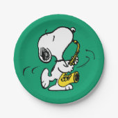 Erdnüsse | Snoopy Saxophone Player Pappteller (Vorderseite)