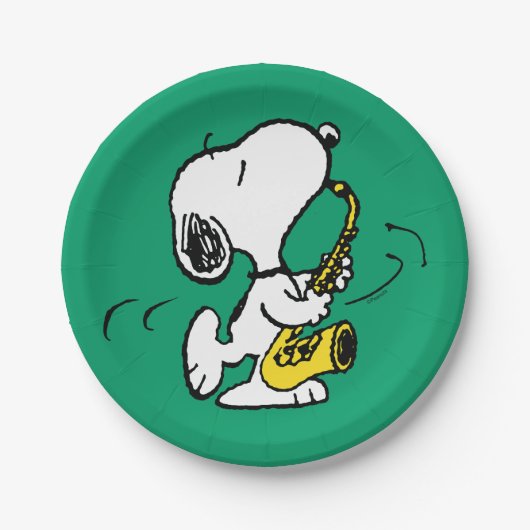 Erdnüsse | Snoopy Saxophone Player Pappteller (Vorderseite)
