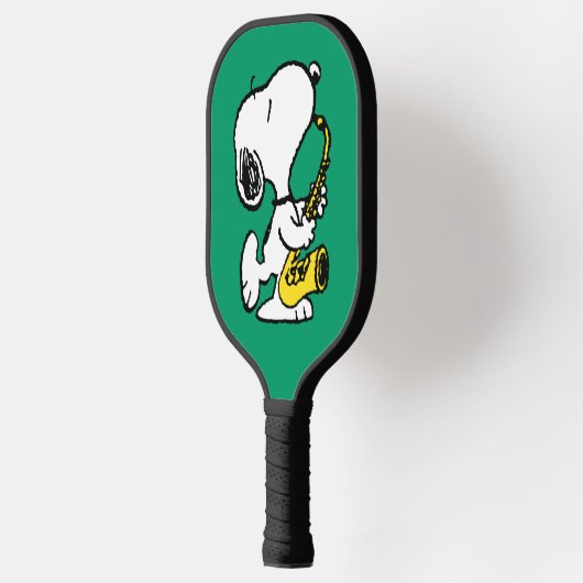 Erdnüsse | Snoopy Saxophone Player Pickleball Schläger (Links)