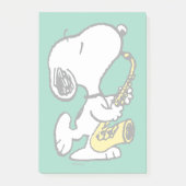 Erdnüsse | Snoopy Saxophone Player Post-it Klebezettel (Vorderseite)