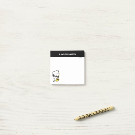 Erdnüsse | Snoopy Saxophone Player Post-it Klebezettel (Auf Schreibtisch)