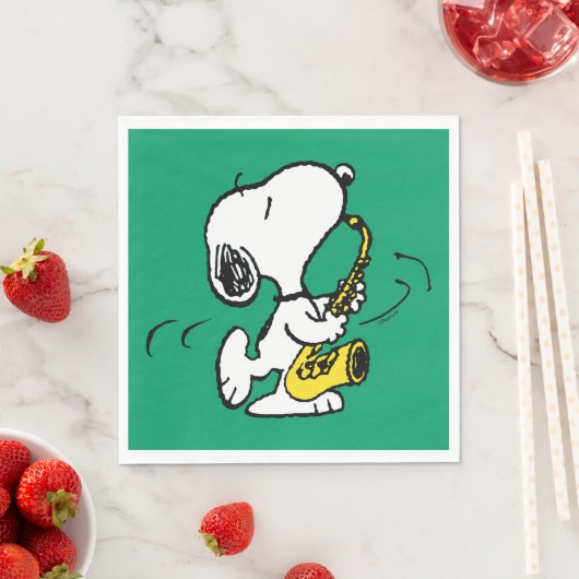 Erdnüsse | Snoopy Saxophone Player Serviette (Beispiel)