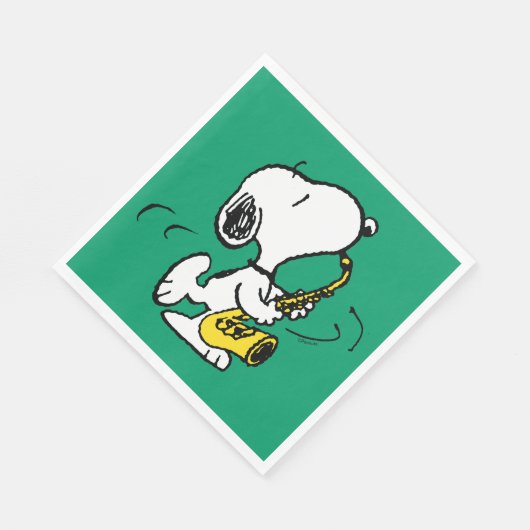 Erdnüsse | Snoopy Saxophone Player Serviette (Ecke)