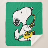 Erdnüsse | Snoopy Saxophone Player Sherpadecke (Vorderseite)