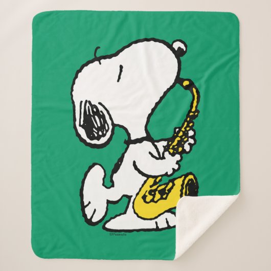 Erdnüsse | Snoopy Saxophone Player Sherpadecke (Vorderseite)