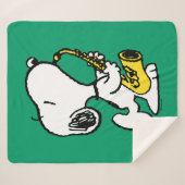 Erdnüsse | Snoopy Saxophone Player Sherpadecke (Vorderseite (Horizontal))