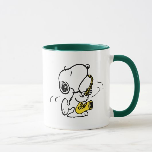 Erdnüsse | Snoopy Saxophone Player Tasse (Rechts)