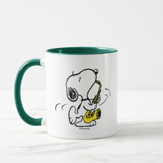 Erdnüsse | Snoopy Saxophone Player Tasse (Links)