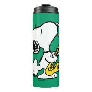 Erdnüsse   Snoopy Saxophone Player Thermosbecher