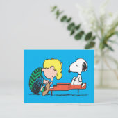Erdnüsse | Snoopy & Schroeder am Piano Postkarte (Stehend Vorderseite)
