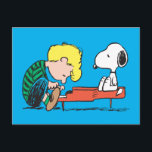 Erdnüsse | Snoopy & Schroeder am Piano Postkarte<br><div class="desc">Karo aus diesem lustigen Peanuts-Design mit Snoopy und Schröder.</div>