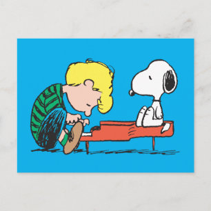 Erdnüsse   Snoopy & Schroeder am Piano Postkarte