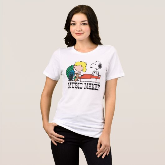 Erdnüsse | Snoopy & Schroeder am Piano Tri-Blend Shirt (Vorderseite voll)