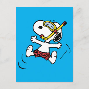 Erdnüsse   Snoopy Scuba Diver Postkarte
