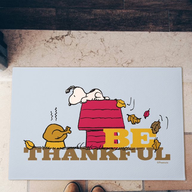 Erdnüsse | Snoopy Seid dankbar Fußmatte (Doormat in doorway)