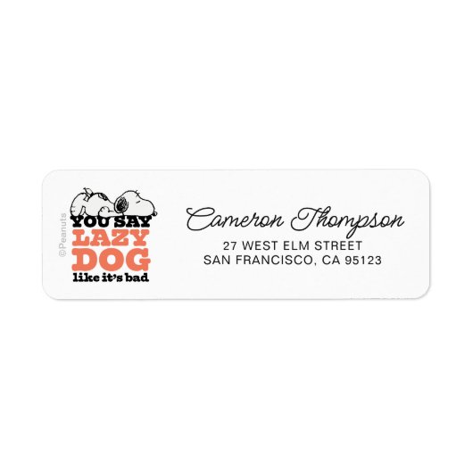 Erdnüsse | Snoopy Sie sagen Lazy Hund, als wäre es (Vorne)