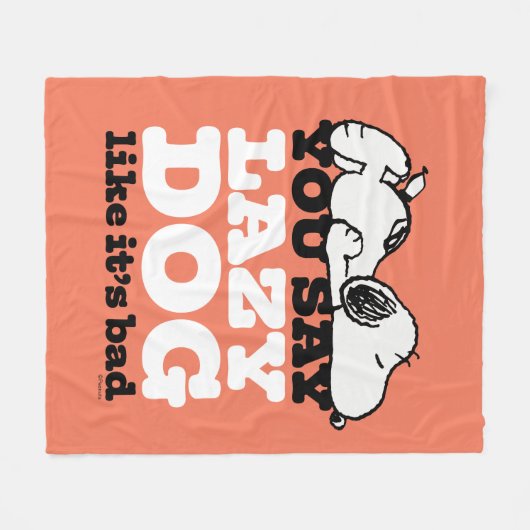 Erdnüsse | Snoopy Sie sagen Lazy Hund, als wäre es Fleecedecke (Vorderseite (Horizontal))