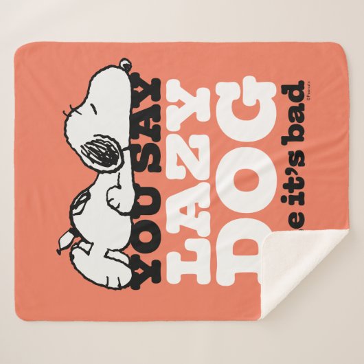 Erdnüsse | Snoopy Sie sagen Lazy Hund, als wäre es Sherpadecke (Vorderseite (Horizontal))