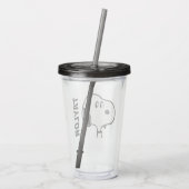 Erdnüsse | Snoopy sieht aus Acryltrinkbecher (Rückseite)
