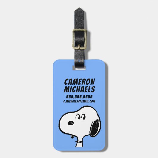 Erdnüsse | Snoopy sieht aus Gepäckanhänger (Vorderseite vertikal)