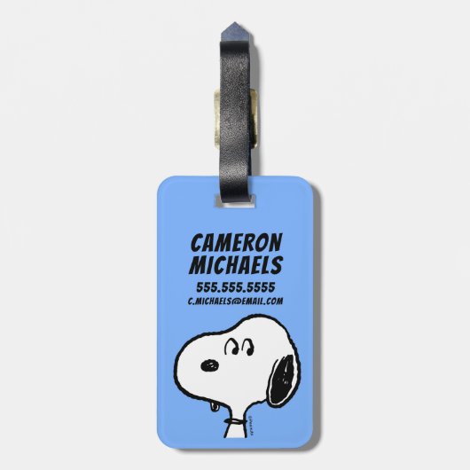 Erdnüsse | Snoopy sieht aus Gepäckanhänger (Rückseite vertikal)