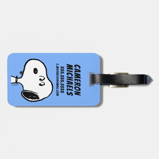 Erdnüsse | Snoopy sieht aus Gepäckanhänger (Rückseite horizontal)