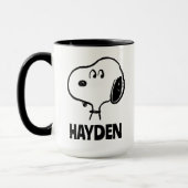 Erdnüsse | Snoopy sieht aus | Name hinzufügen Tasse (Links)