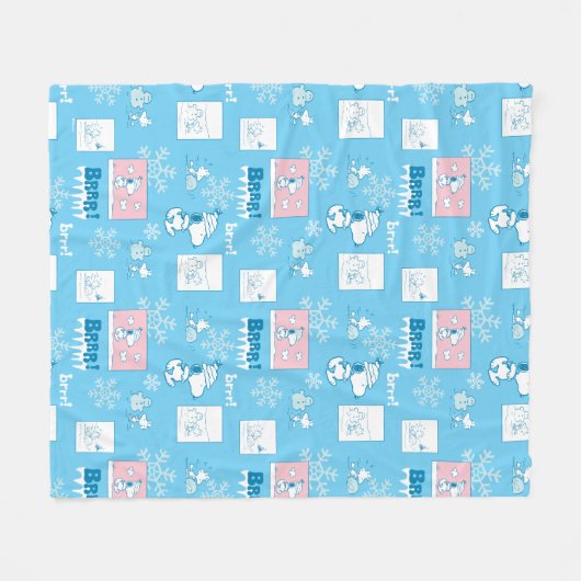 Erdnüsse | Snoopy Snow Day Patterns Fleecedecke (Vorderseite (Horizontal))