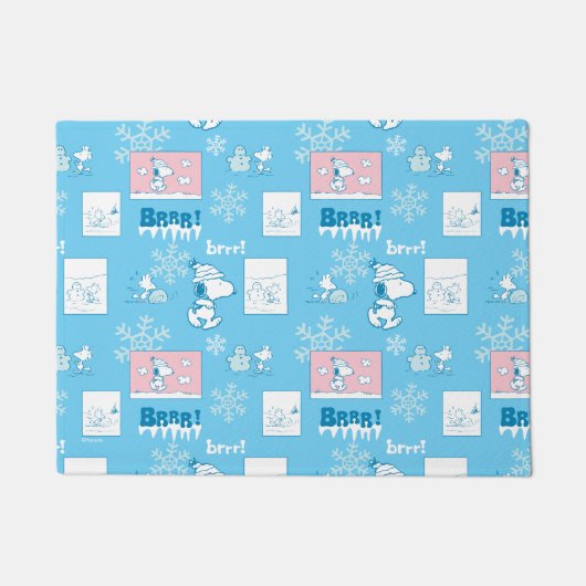 Erdnüsse | Snoopy Snow Day Patterns Fußmatte (Vorderseite)