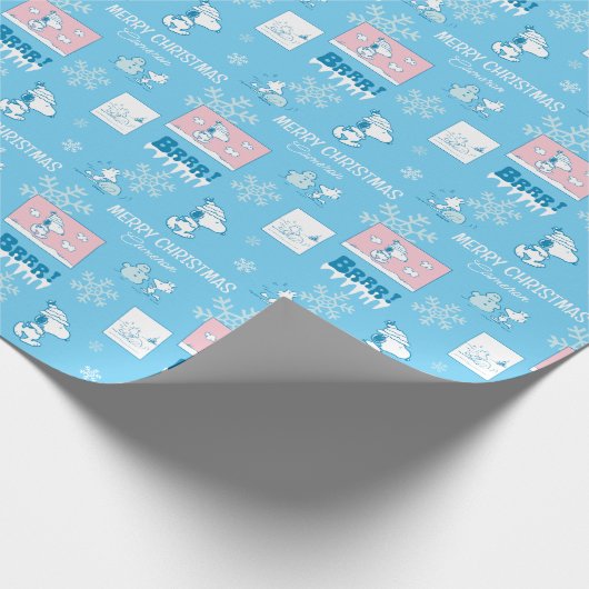 Erdnüsse | Snoopy Snow Day Patterns Geschenkpapier (Ecke)