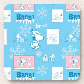 Erdnüsse | Snoopy Snow Day Patterns Getränkeuntersetzer (Vorderseite)