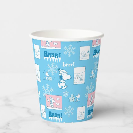Erdnüsse | Snoopy Snow Day Patterns Pappbecher (Rückseite)