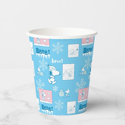 Erdnüsse | Snoopy Snow Day Patterns Pappbecher (Vorderseite)