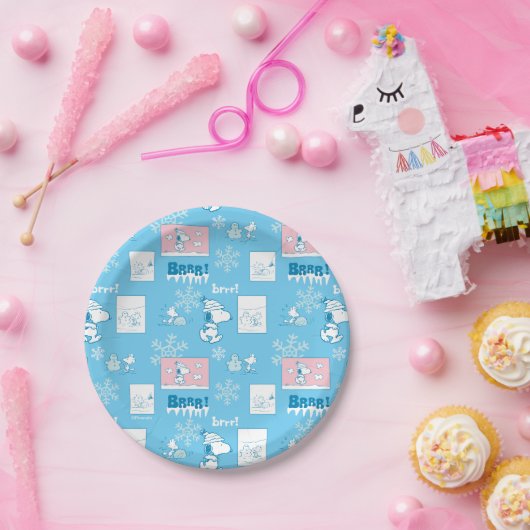 Erdnüsse | Snoopy Snow Day Patterns Pappteller (Party)