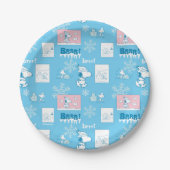 Erdnüsse | Snoopy Snow Day Patterns Pappteller (Vorderseite)