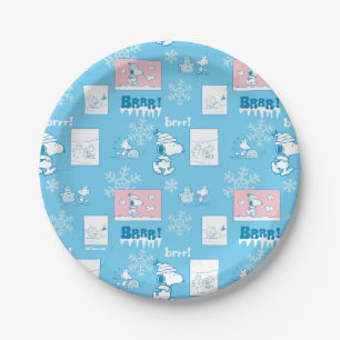 Erdnüsse Snoopy Snow Day Patterns Pappteller
