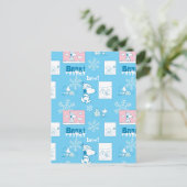Erdnüsse | Snoopy Snow Day Patterns Postkarte (Stehend Vorderseite)