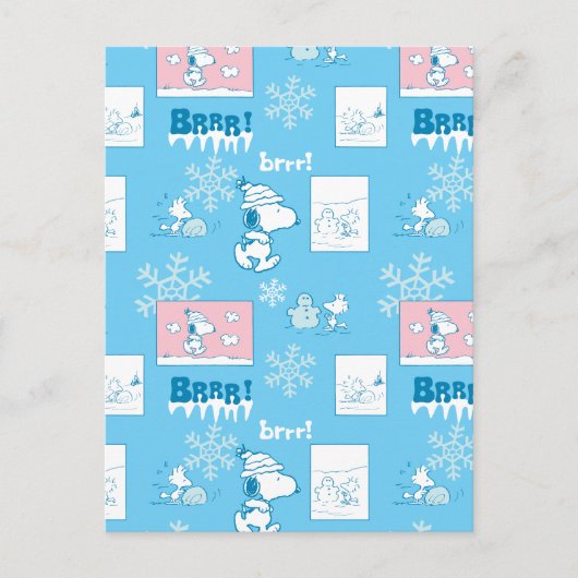 Erdnüsse | Snoopy Snow Day Patterns Postkarte (Vorderseite)