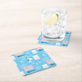 Erdnüsse | Snoopy Snow Day Patterns Rechteckiger Pappuntersetzer (Vor Ort)