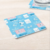 Erdnüsse | Snoopy Snow Day Patterns Rechteckiger Pappuntersetzer (angewinkelt)