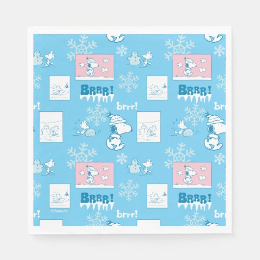 Erdnüsse | Snoopy Snow Day Patterns Serviette (Vorderseite)