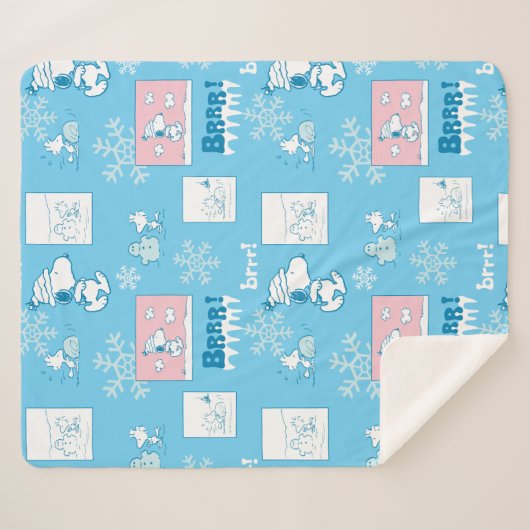 Erdnüsse | Snoopy Snow Day Patterns Sherpadecke (Vorderseite (Horizontal))