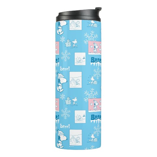 Erdnüsse | Snoopy Snow Day Patterns Thermosbecher (Nach links gedreht)