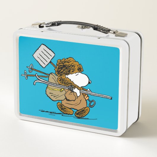Erdnüsse | Snoopy Snow Warrior Metall Brotdose (Rückseite)