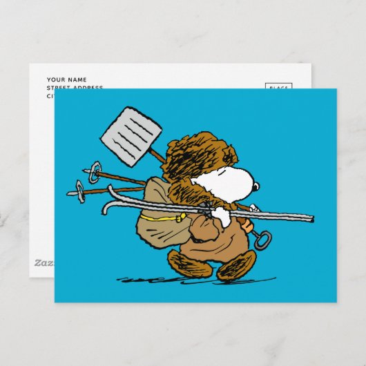 Erdnüsse | Snoopy Snow Warrior Postkarte (Vorne/Hinten)