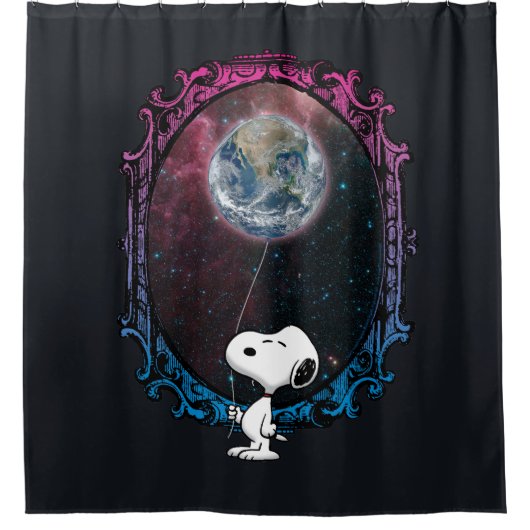 Erdnüsse | Snoopy Spaced Out Ballon Duschvorhang (Vorderseite)