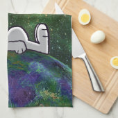 Erdnüsse | Snoopy Spacout Geschirrtuch (Viertel Falte)