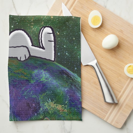 Erdnüsse | Snoopy Spacout Geschirrtuch (Viertel Falte)