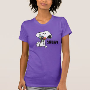 Erdnüsse   Snoopy Stopp & Riechen Sie die Blume T-Shirt